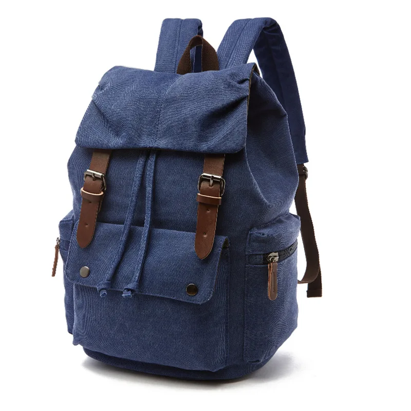 Canvas Double Shoulder Backpack High Quality Student Laptop Daypacks Bag Large-Capacity Travel Backpack Outdoor Storage Bag
