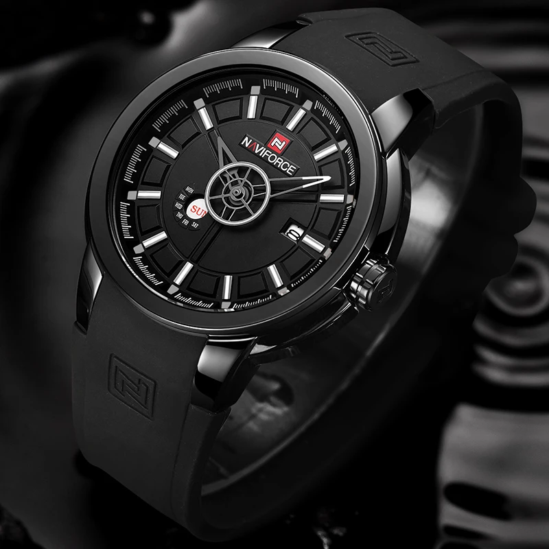 Топ люксовый бренд Мужские часы NAVIFORCE мужские водонепроницаемые кварцевые наручные часы Мужские Силиконовые военные спортивные часы Relogio Masculino