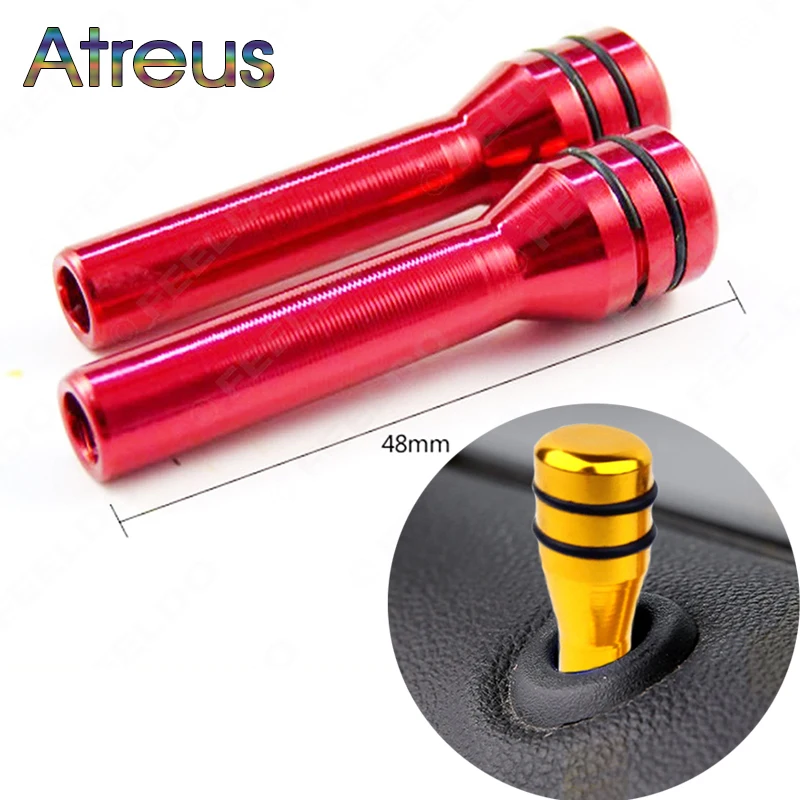

Atreus 2pcs Aluminum Alloy Car Interior Door Lock Knob Pull Pins For Citroen C4 C5 Kia RIO Cerato Ceed Opel Astra H J G Insignia