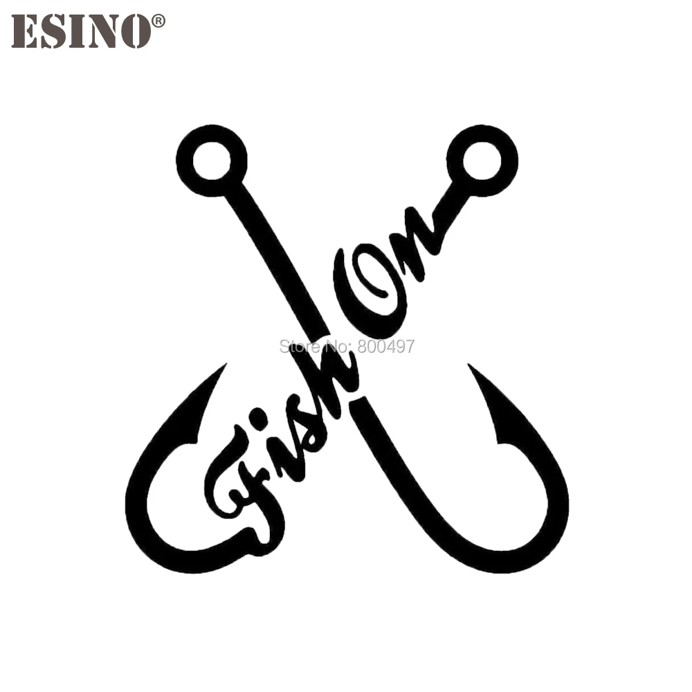 

Newest Design Hooks Fish On Reflective Creative Auto Decal Cartoon Car Sticker Bumper Body Decal Creative Pattern Vinyl