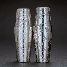 304 SUS из нержавеющей стали гравированный Европейский узор шейкер для Бостонского коктейля гравированные шейкеры