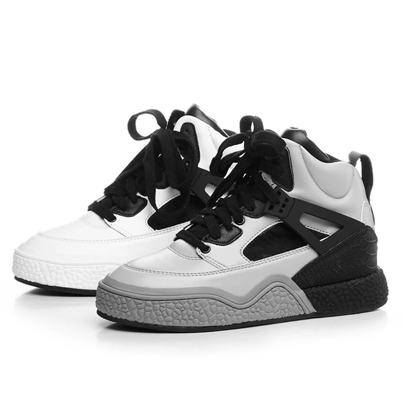 Doratasia Décontractées Printemps Gris Plate Pour Véritable Vache Mélangée En Dames Baskets Chaussures 2019 Lacets blanc Femme Cuir À Plat forme Couleur r4xnTrw