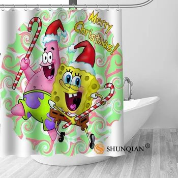 

Custom spongebob Bath Curtain Fabric Modern Shower Curtain bathroom beautiful Curtains Bath decor