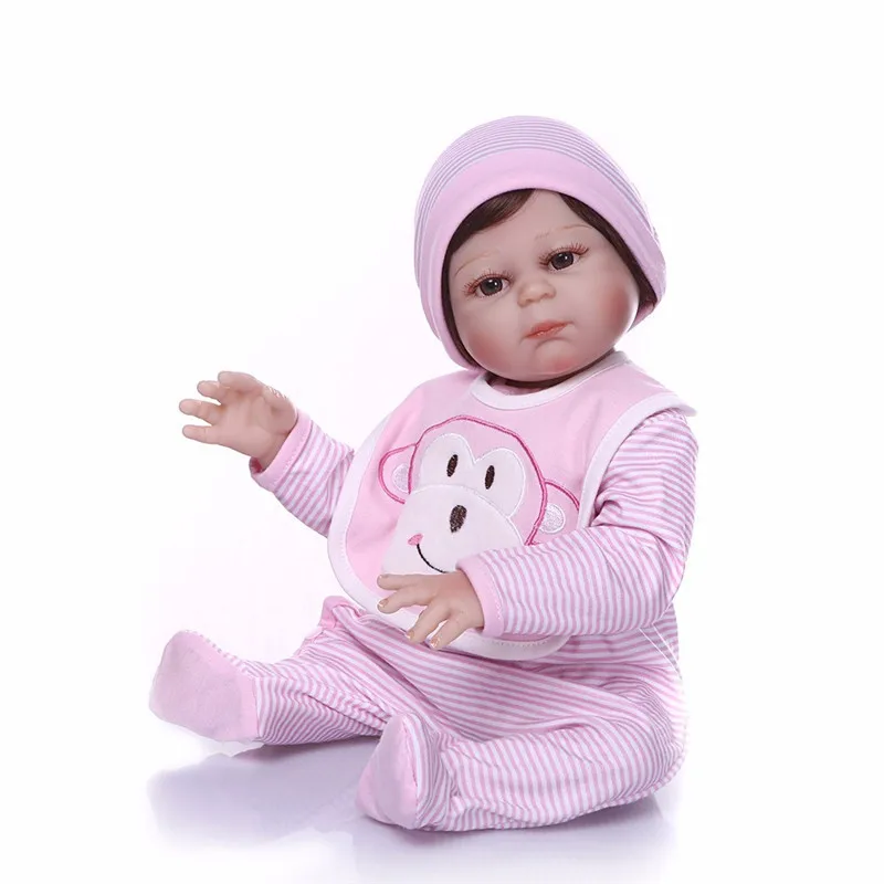 NPK Bebe Reborn 55 см силиконовая кукла детская игрушка для купания Реалистичная Детская