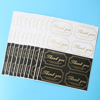 

80pcs/10 Thanks Hot Stamping Stickers Gift Box Decoration Packaging Stickers With Hand Valentine'S Day Baking Sealing Stickers