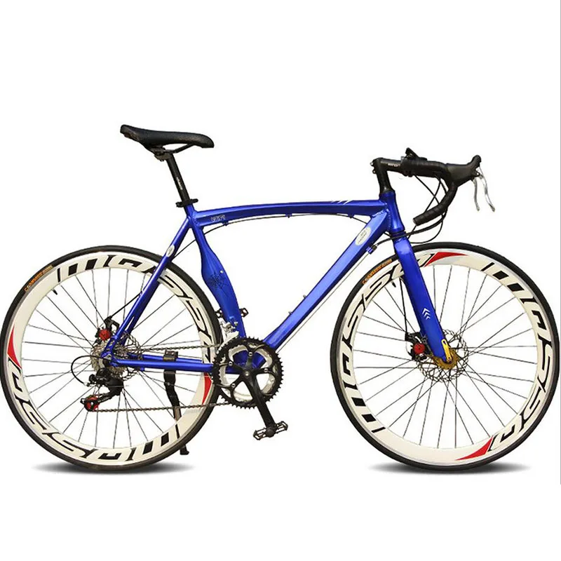 Дорожный велосипед 51 см рама 700C велосипед 50 мм обод скоростной шоссейный велосипед дисковый тормоз шоссейный велосипед 14 скоростной велосипед - Цвет: Синий