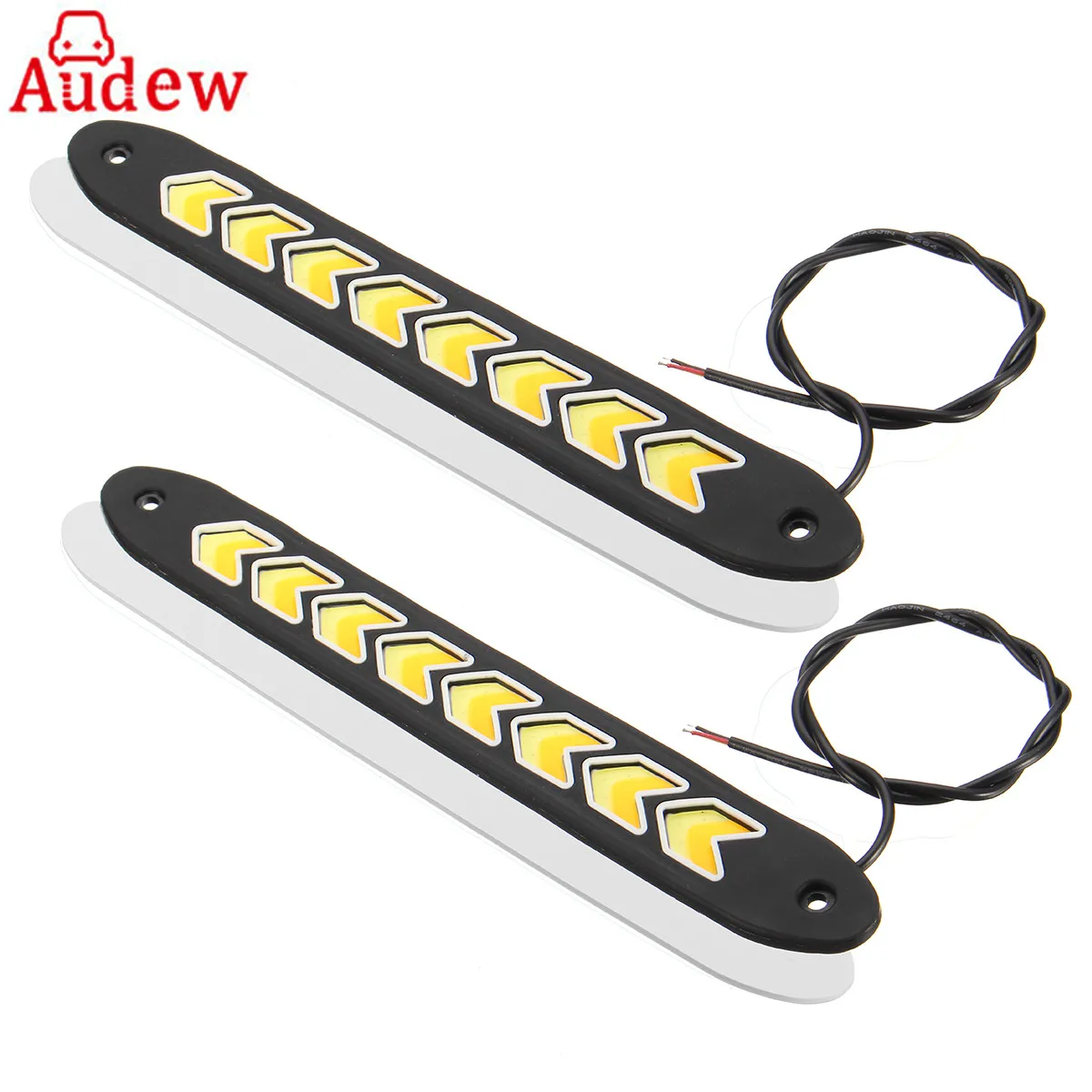 

260mm Car Flexible LED DRL Daytime Running Light white &Yellow Car Turning Signal COB DRL Kit Day Light Driving Light Waterproof