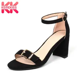 KemeKiss/женские босоножки модные летние туфли с пряжками из металла для женщин; повседневная обувь на квадратном каблуке; вечерние свадебные