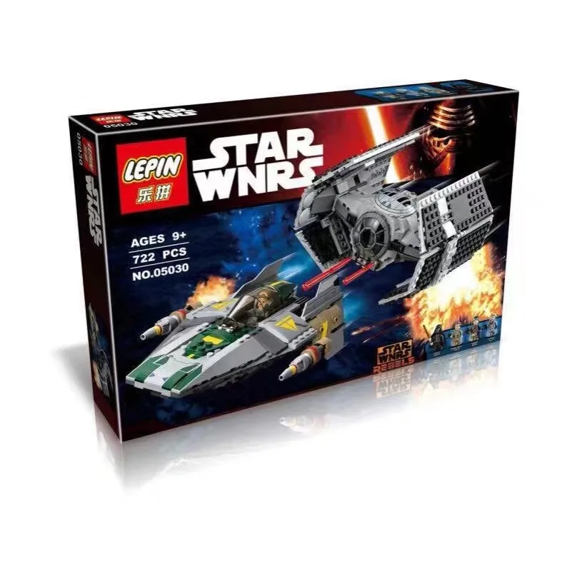 05030 font b LEPIN b font 722Pcs Star Wars Vader Tie Advanced VS A wing Starfighter