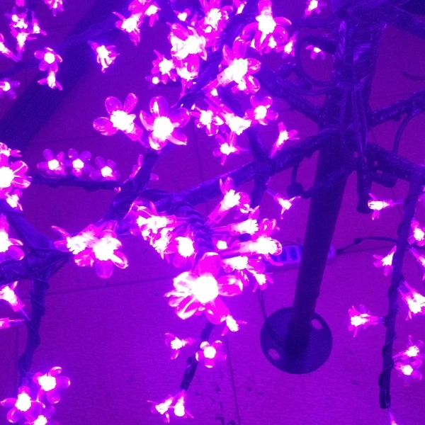 Светодиодный светильник в виде вишневого дерева,, светильник на Рождество, праздник, свадьбу, Домашний Светильник, 1024 шт., светодиодный, фиолетовый, водонепроницаемый