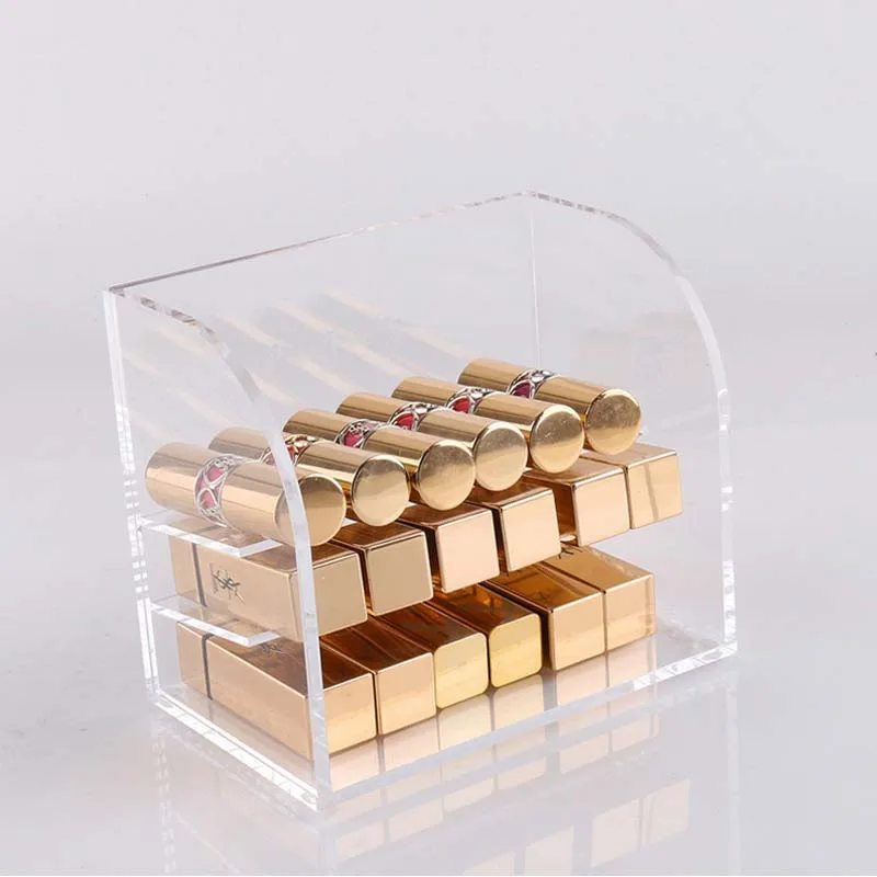 

HUNYOO 3-Layer Transparent Acrylic Lipstick Lip Gloss Lipstick Cosmetic Multilayer Desktop Storage box/rack
