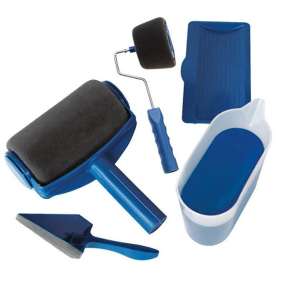 فرشاة دوارة للرسم طقم أدوات جدار الطباعة فرشاة مع 3 تمديد مقبض عصا الطلاء عداء برو للمنزل مكتب غرفة