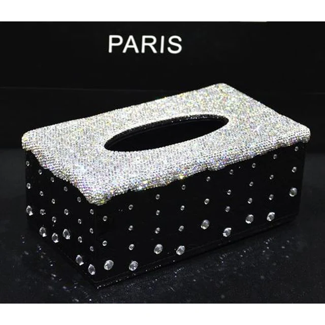 Bling Rhinestone Crystal Tissue Box Cover Case Shiny Napkin Holderin
