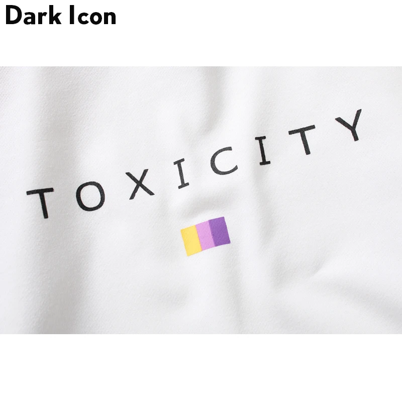 DARK ICON Drop Shoulder Color Block Round Neck Men's Sweatshirt 2018 Autumn Terry Material Hip Hop Sweatshirt 3 Colors