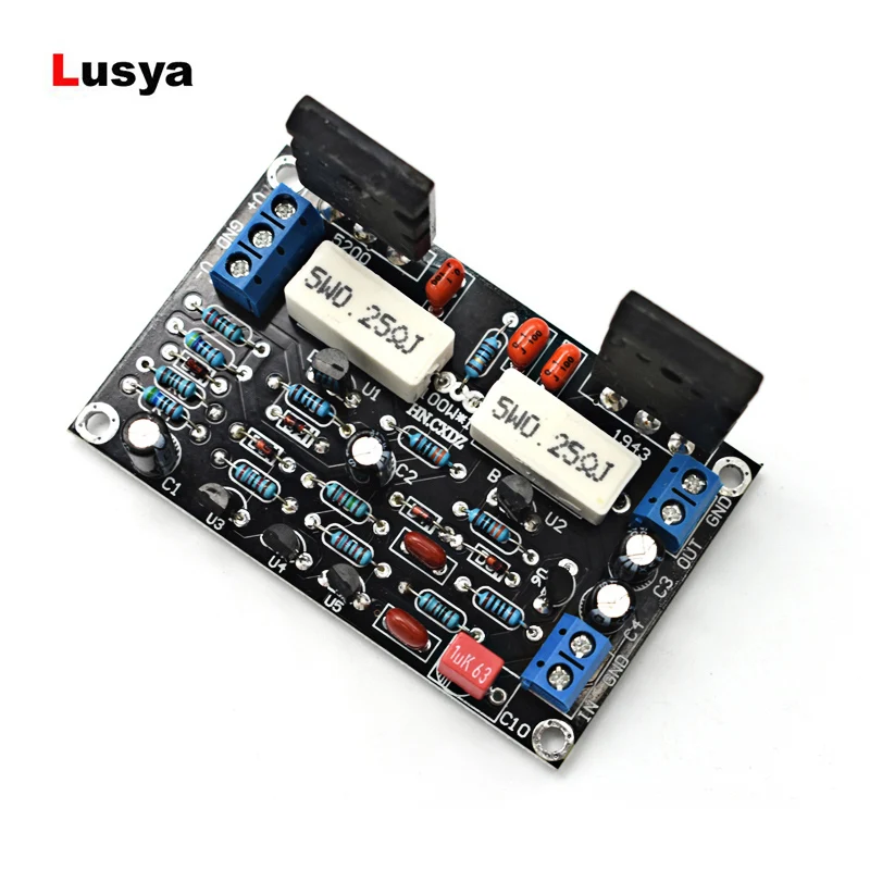 

Tube Power Amplifiers 2SC5200+2SA1943 Mono Channel HIFI Audio Amplifier Board 100W DC 35V C1-001