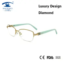 (5 шт./лот) Брендовая Дизайнерская обувь глаз Очки Рамки Для женщин Роскошные Алмаз Для Женщин Половина Рамки Очки oculos-де-грау feminino