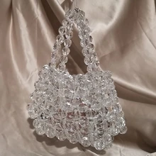 Роскошные женские сумки ручной работы с жемчугом, Маленькая вечерняя сумочка с клапаном, модная винтажная Женская сумочка с верхней ручкой, шикарная брендовая сумка с кристаллами