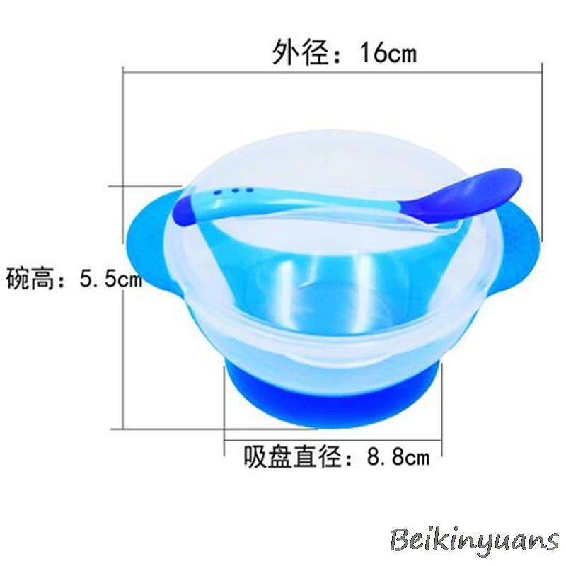 Для детей, есть посуду миска с присоской температура индукции ложка детские столовые приборы детское питание детская чаша
