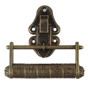 

1pcs lock+ hasp Vintage Chinese Old Style Lock Jewelry Chest Box Code Password Lock Padlock