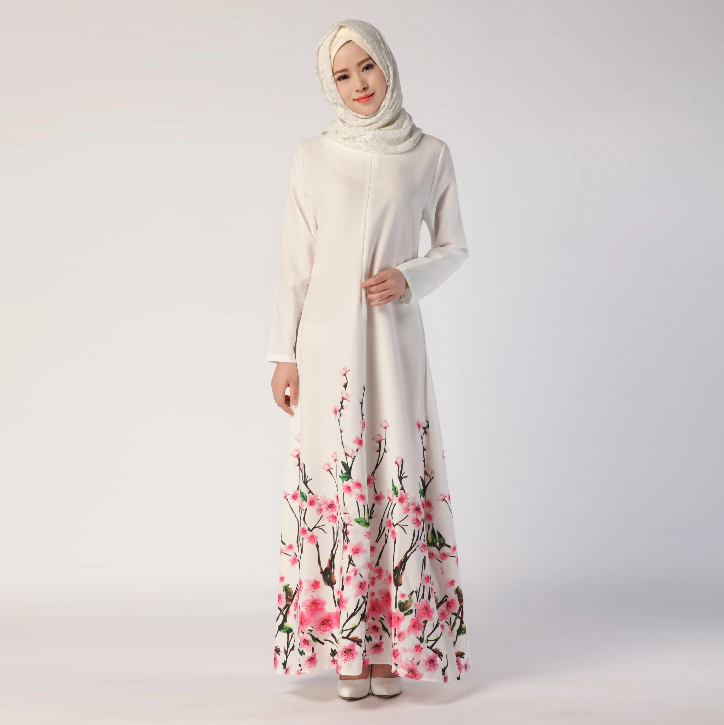 white abaya design | long sleeve abaya dress | printed abaya design
