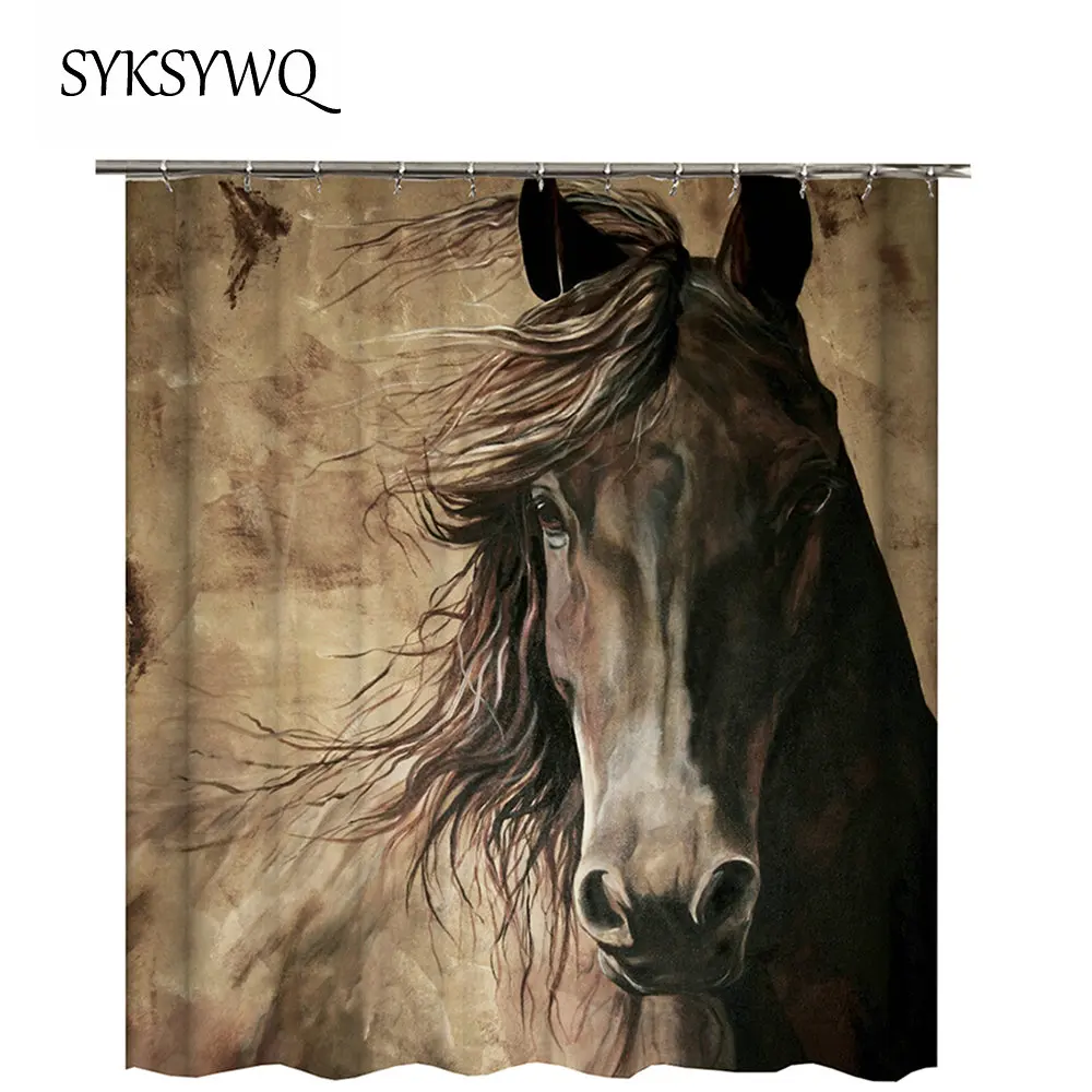

Horse Shower Curtain For Bathroom Love Animal Bath Shower