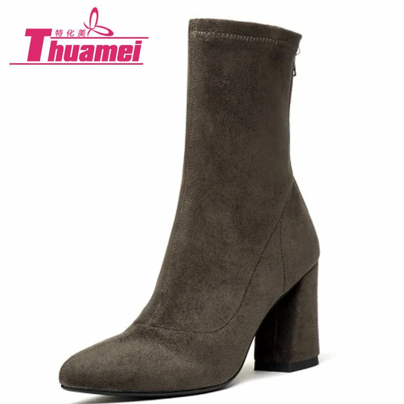 

Hoof Heels Sexy over the knee Boots women snow boots fashion winter boots shoes woman autumn high heels warm #Y0718069F