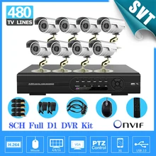 8ch CCTV video surveillance system d1 dvr recorder Outdoor waterproof Camera kit for home security,HDMI 1080P SK-118