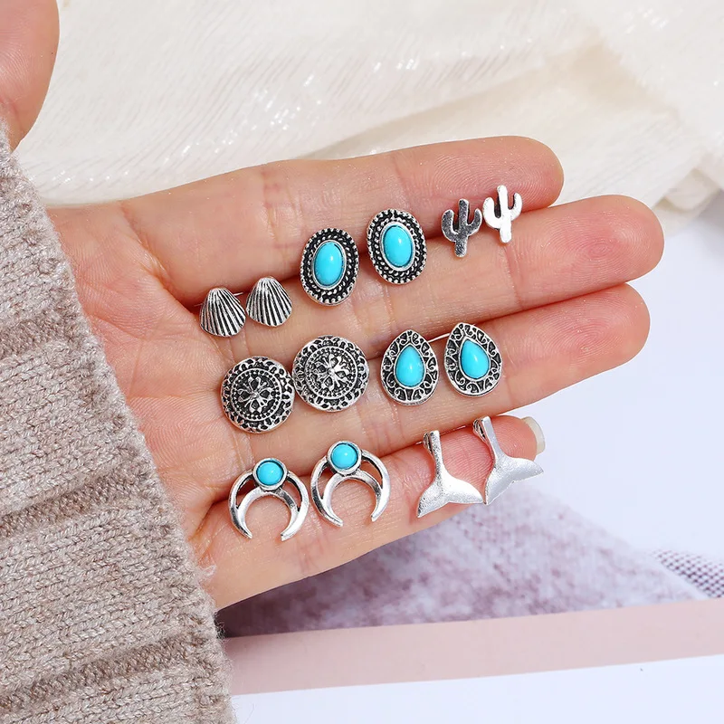 

2019 Rushed Figure Aros Earing The Hot Style Restoring Ancient Ways Stud Earrings Alloy Shell Fish Tail Manufacturers Selling