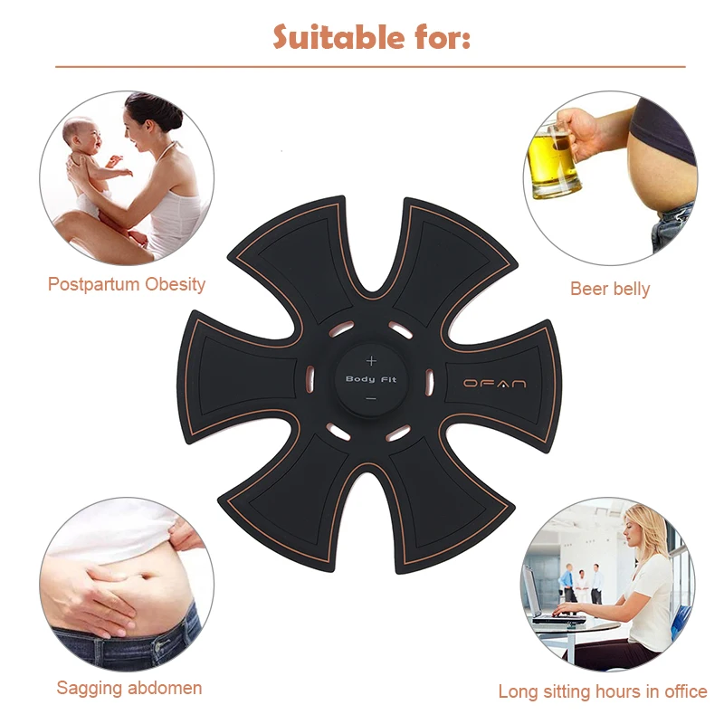Smart Body Slimming Massager EMS Magnet Energy Micro-current Muscle Stimulate Burn Fat Fitness Abdominal Exerciser Training