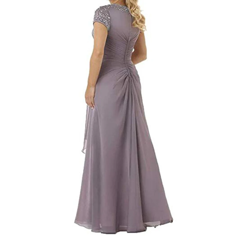

2019 Plus Size Elegant Mother of the Bride Dresses Short Sleeve Dress For Graduation Mother Of The Bride Fresses For Weddings
