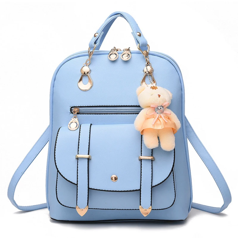

2018 Fashion Women Backpack PU Leather Women's Shoulder Bag Teenager School Girls Female Travel Rucksack