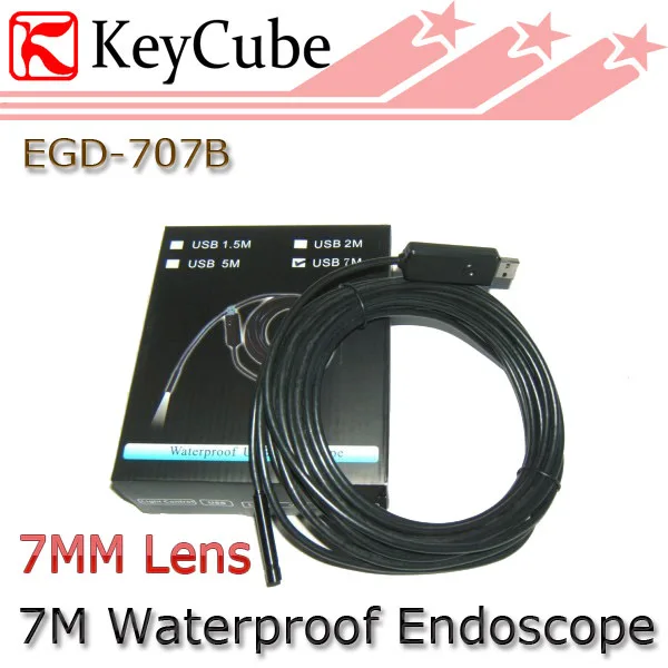 

7mm Lens 7M Waterproof USB Inspection Camera 4 LED Endoscope Pipe Free Shipping