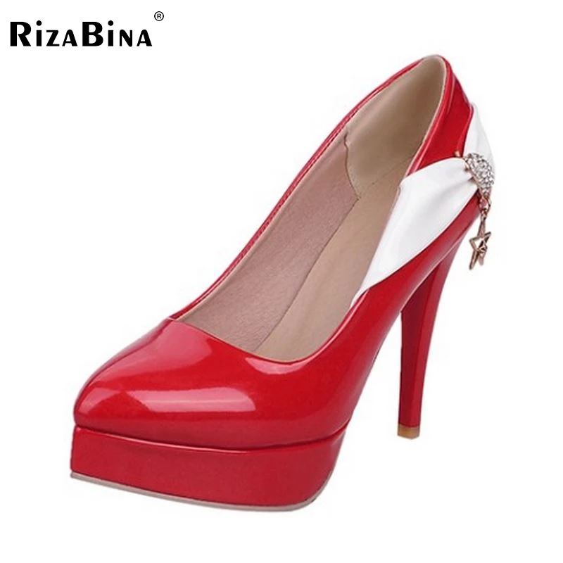 

Women Pumps Women Shoes High Heels Sexy Thin Heel Ladies Wedding Shoes Bowtie Platform Heeled footwear size 33-43 K00441