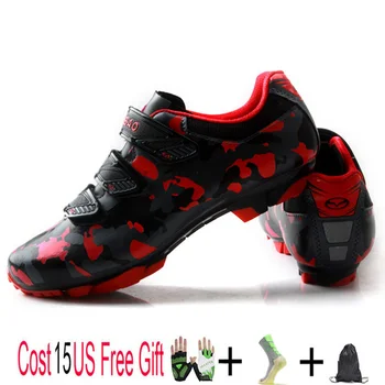 

TIEBAO cycling shoes lightweight MTB shoe shose self-locking bicycle shoes men Breathable Mountain Bike Shoes