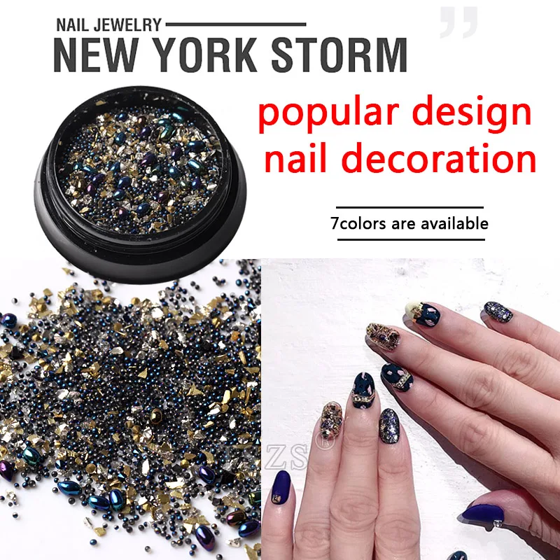 

1bottle/lot New York Storm Mixed micro pixie Rhinestones DIY Design Manicure for Nails 3D Crystal Stones Nail Art Decorations