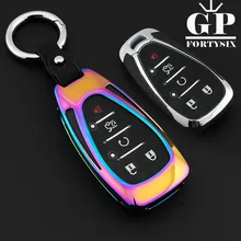 5Buttons Zinc Alloy Leather Smart Car Key Cover Case Shell Protector FOB For Chevrolet 2016 2017 Camaro Cruze Malibu Volt Malibu