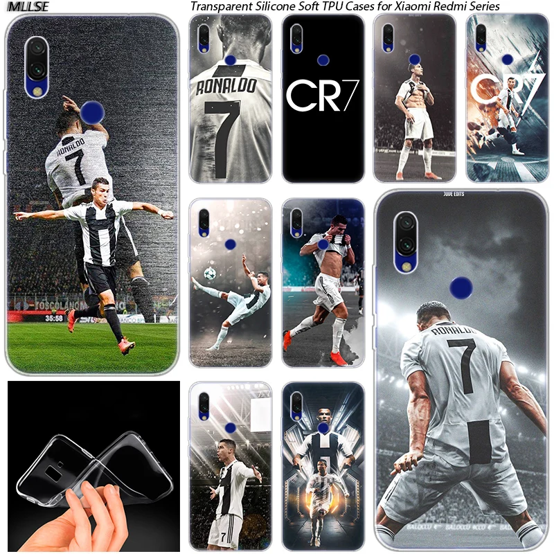 

Hot Football player Cristiano Ronaldo Soft Silicone Case for Xiaomi Redmi 7 GO S2 4X 4A 5 5A 5Plus 6 6A 6Pro Note 4 4X 5 6 7 Pro