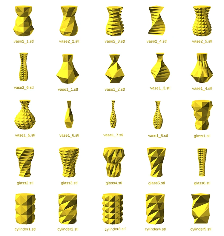 50 шт. формат STL ваза 3D модель для печати|Фрезы по дереву| |