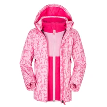 Зимняя новинка, детская Лыжная одежда с двойным бортом, Детская водонепроницаемая куртка для походов и прогулок