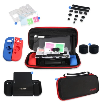

7 in 1 Protective Kit Accessories for Nintendo Switch Carry Case Dust Proof Screen Protector Silicone Grips Joy-Con Grip