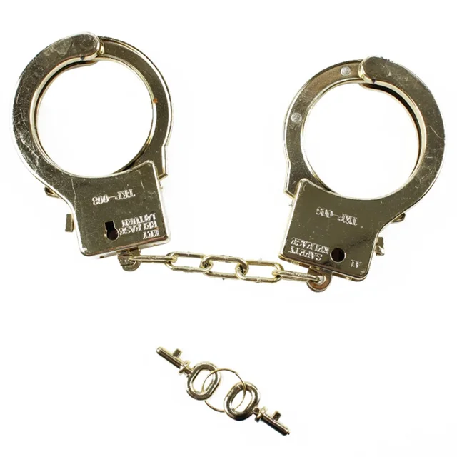 halloween interesting props handcuffs cosmetic dance scene layout toy handcuffs plastic gold handcuffs