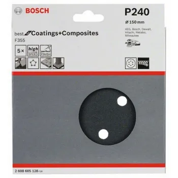 

BOSCH 2608605128 Lija Eccentric F355 150mm 8 P G240 X5