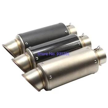 

Inlet 51mm 61mm Motorcycle Exhaust Muffler Pipe Universal Carbon Fiber Motorbike Muffler Exhaust Pipe Escape Moto