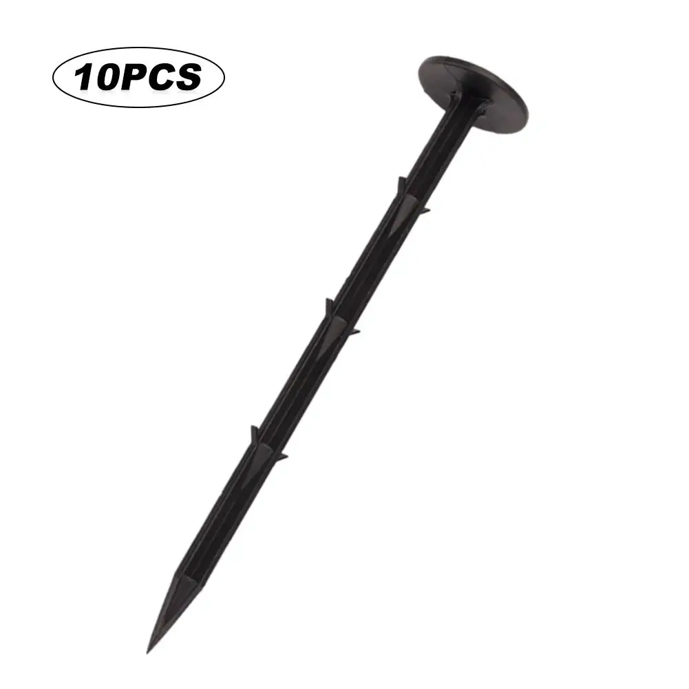 10PCS Black Ground Nail Stake for Plastic Tarp Tent Garden Lawn Netting#BO