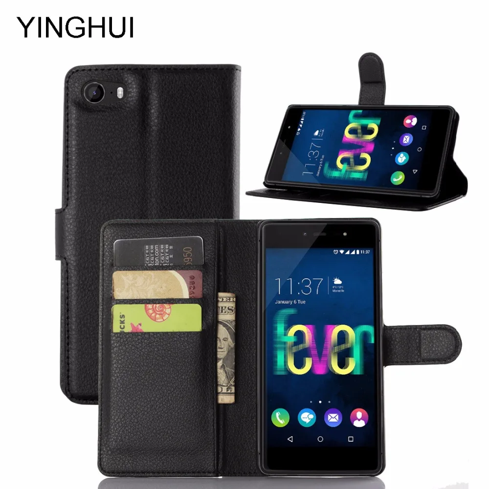 YINGHUI Роскошный чехол Fundas для Wiko Fever 4G телефона с подставкой Бумажник кожаный