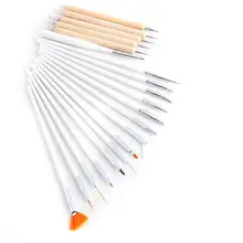 Набор из 20 шт, профессиональный дизайн ногтей, рисование, Детализация, ручка, кисти и точечные ручки, инструменты