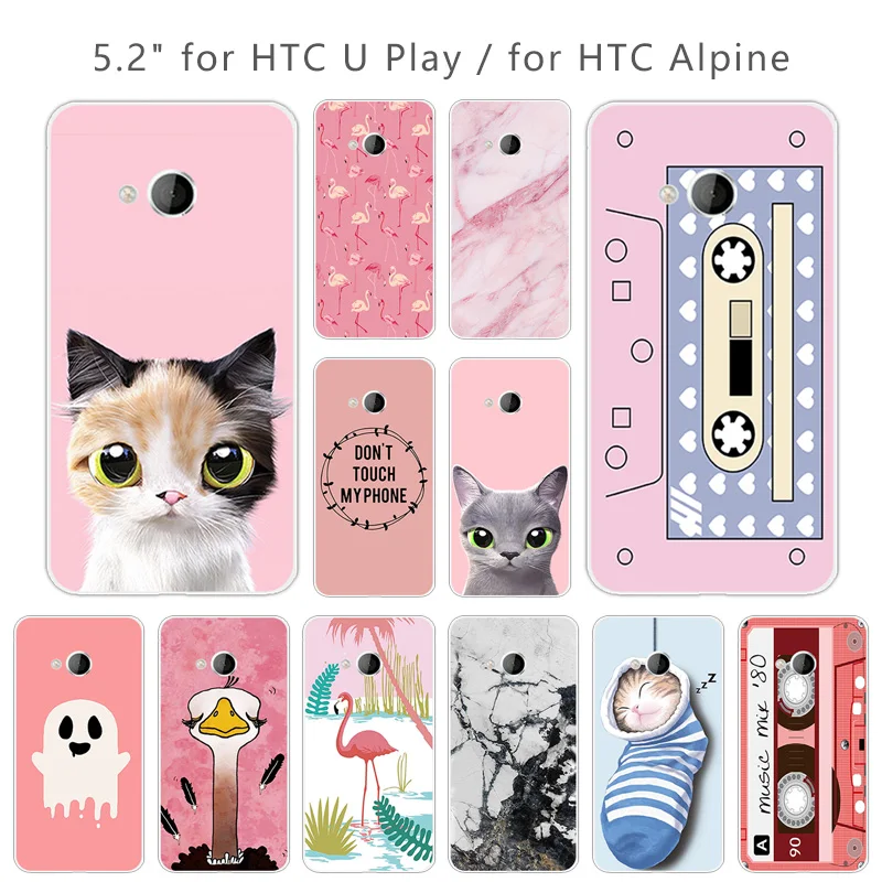 

For HTC U Play HTC Alpine Case Soft Silicone Transparent TPU Pink Back Cover Ultra Thin Fundas For HTC U Play Phone Cases