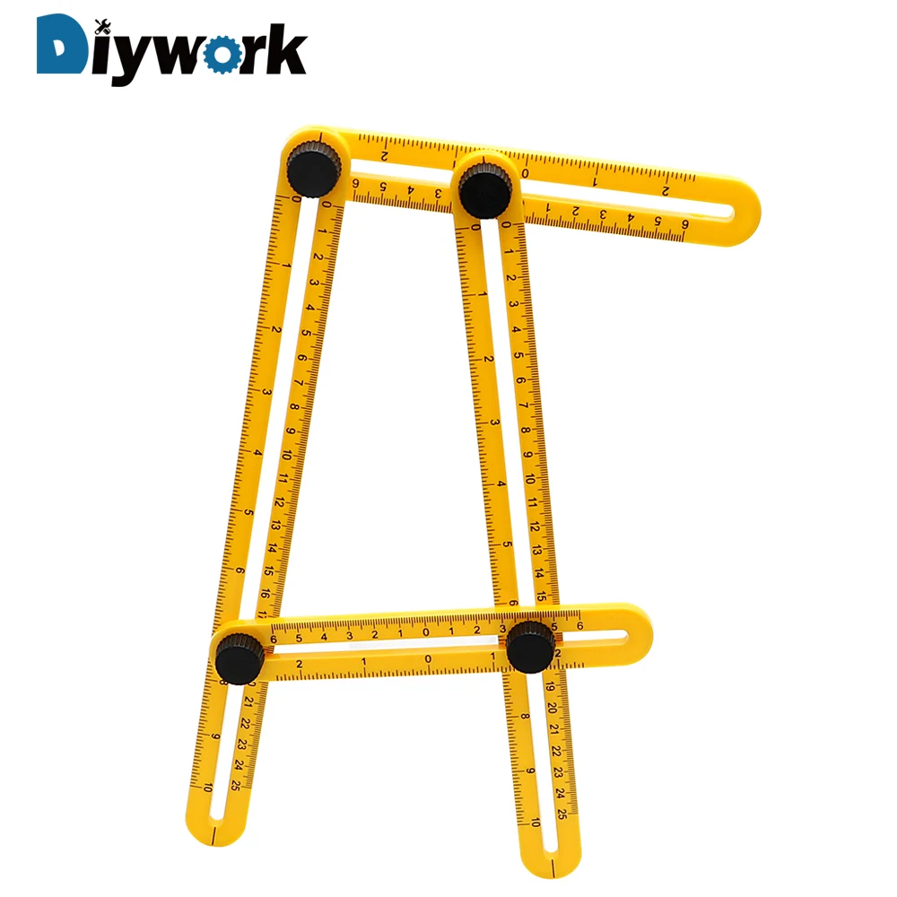 

DIYWORK Plastic Measurement Measuring Tool Foldable Gauging Tool Four-Side Ruler Template Angle Tool Gauges Measuring Instrument