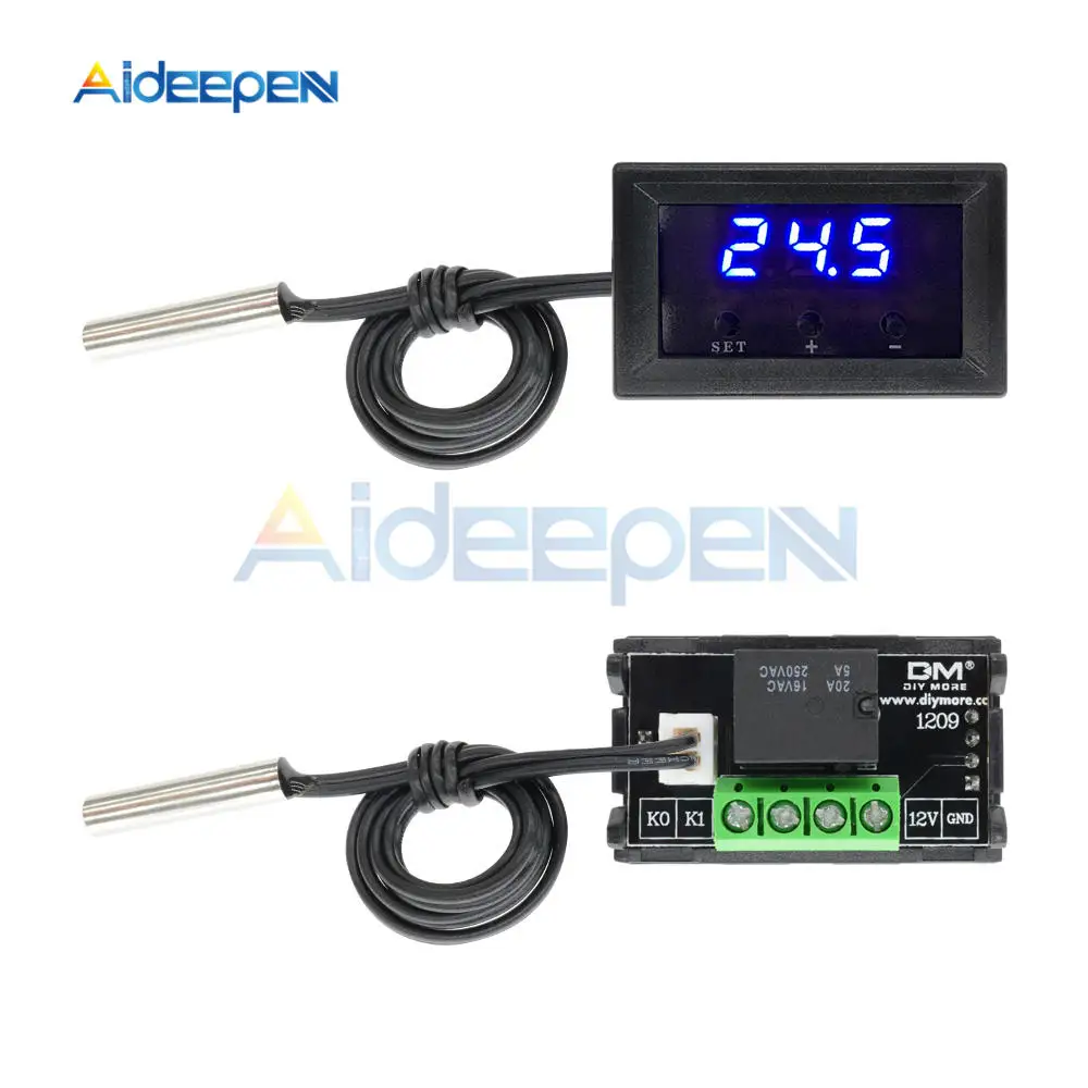 50-110°C Thermostat Digital DC12V AC110-220V W1209WK Temperature Control Sensor