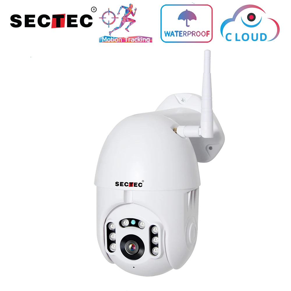 SECTEC 1080P PTZ IP камера с автоматическим отслеживанием Скорости Купольная Wi-Fi беспроводная CCTV камера наружного наблюдения Водонепроницаемая камера